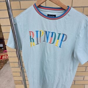 Ripndip Light Blue T-Shirt with Colorful Logo